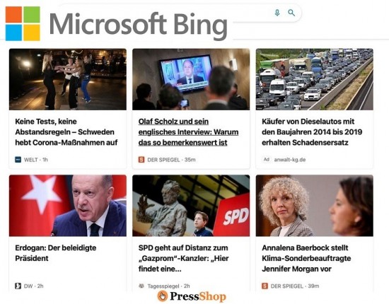 Microsoft   bing news